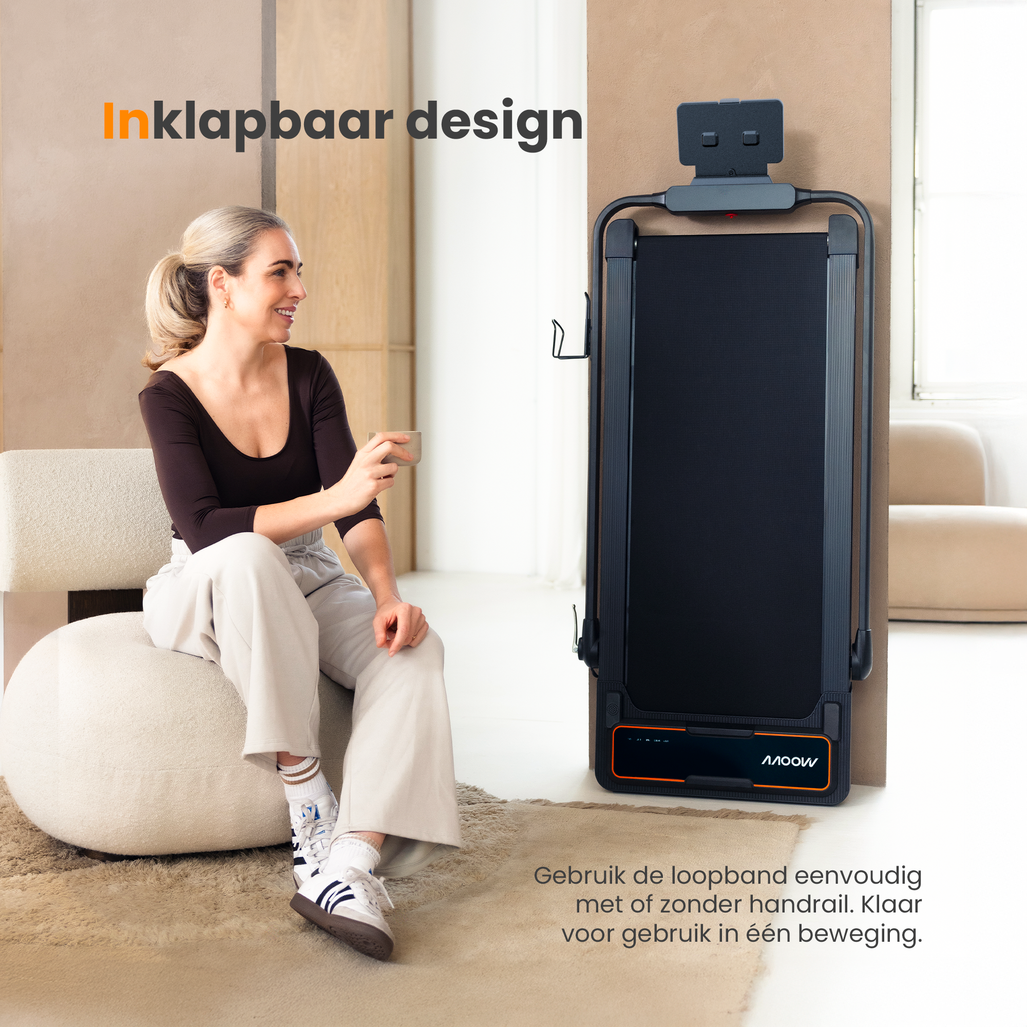 Moovv SmartStep Pro v3 Incline - Klappbares Laufband mit Steigung 1–12 km/h