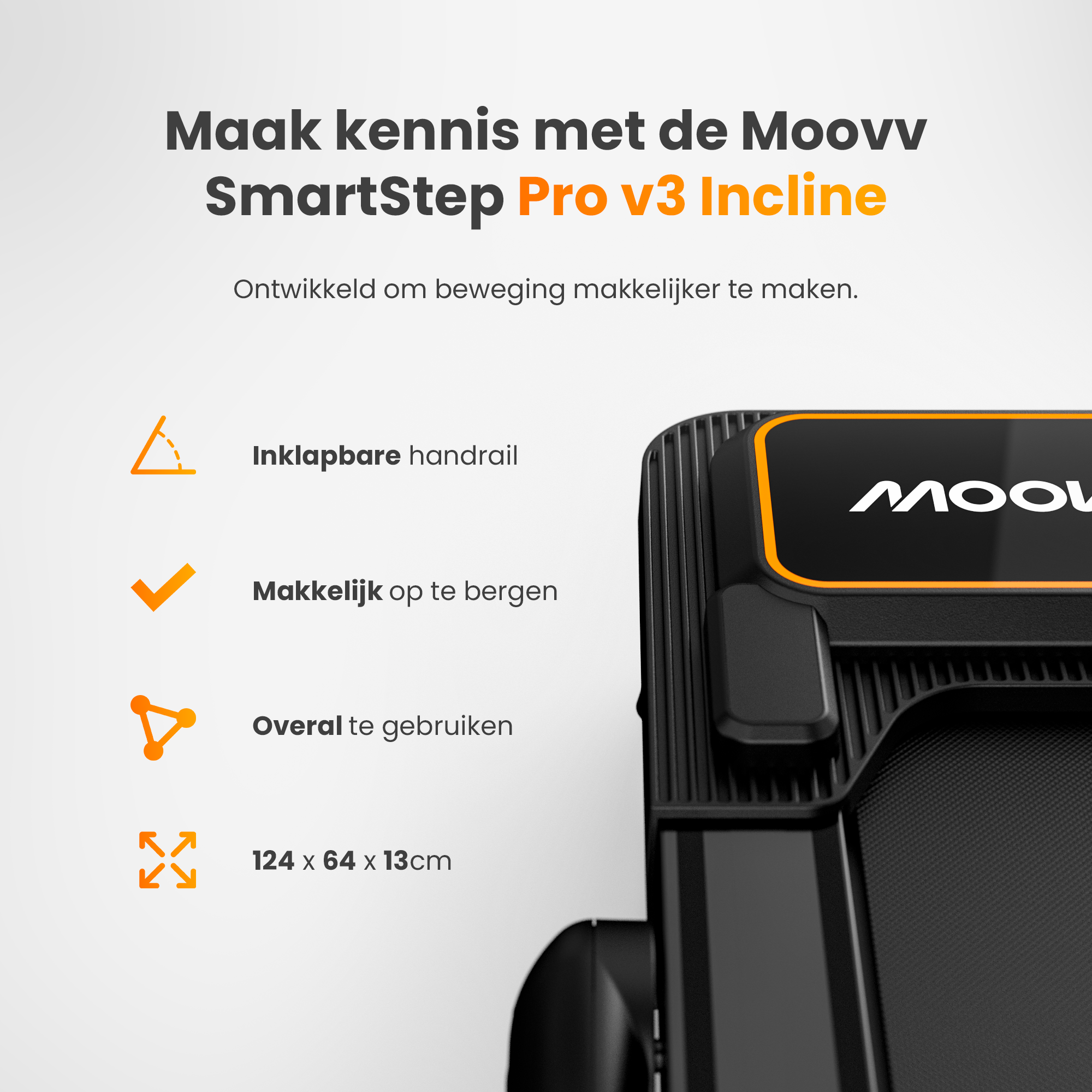 Moovv SmartStep Pro v3 Incline - Loopband Inklapbaar met Helling 1-12km/u