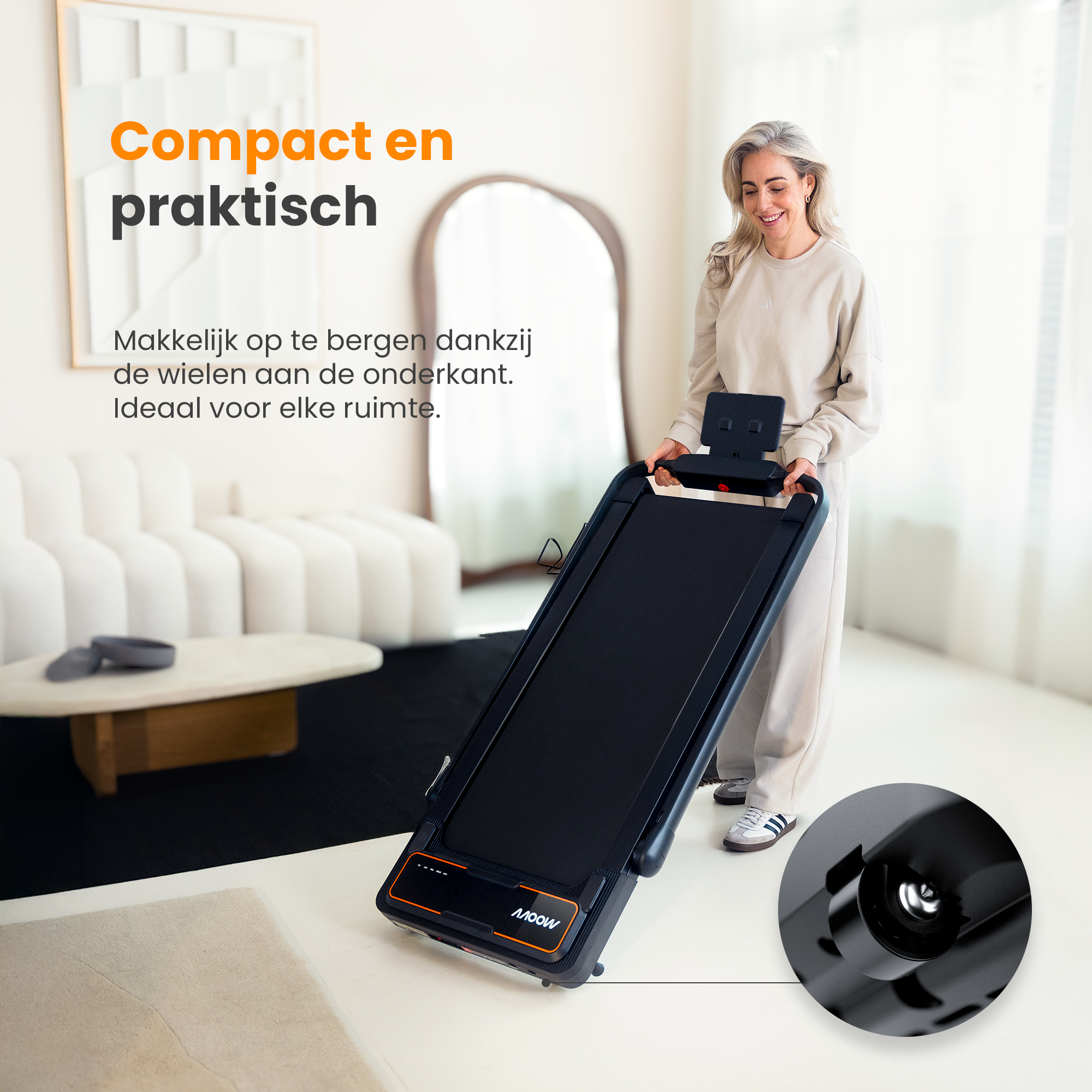 Moovv SmartStep Pro v3 Incline - Klappbares Laufband mit Steigung 1–12 km/h