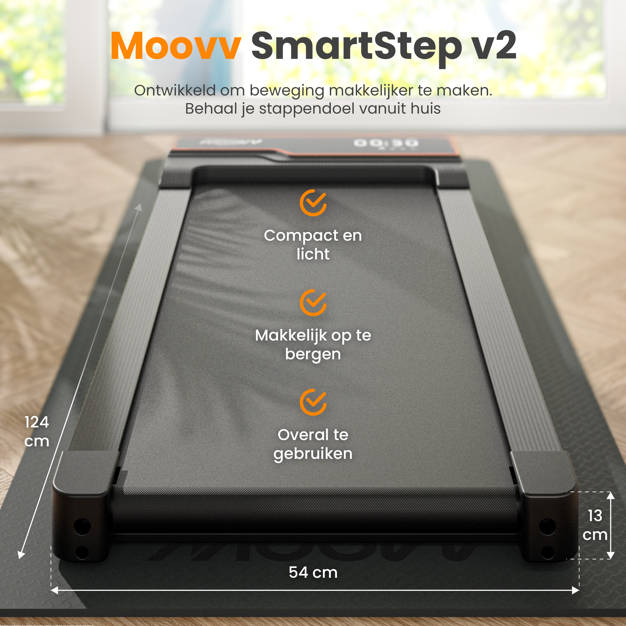 Moovv SmartStep v3 - Loopband voor Thuis - Walking Pad - Wandelband